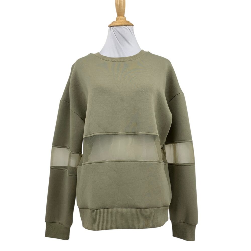 Anthropologie Sweatshirt Women S Small Artichoke Mesh Panels Oversized Crew Neck